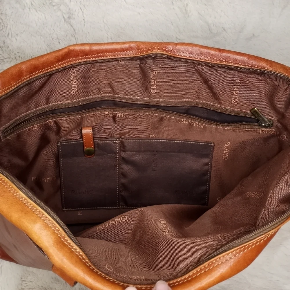 Ruano Handcrafted Supple Full Grain Old Money Preppy Leather Computer Satchel